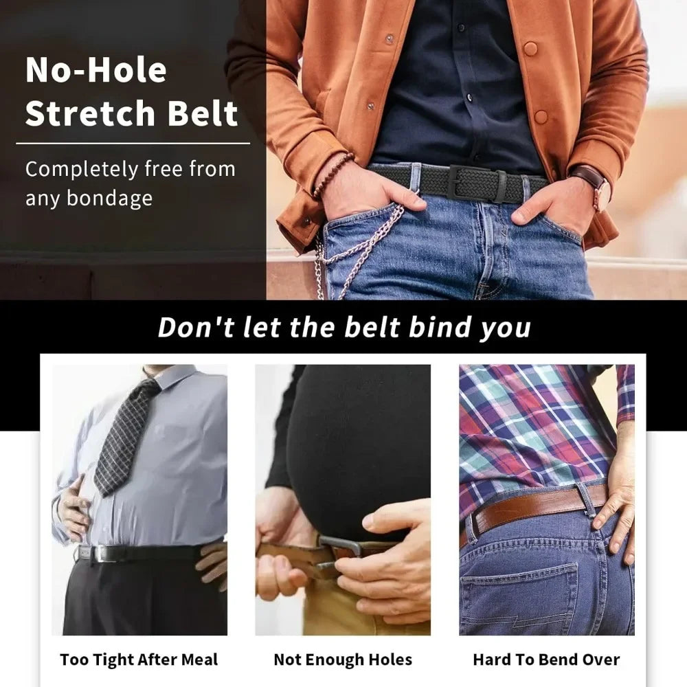 Elastic Braided Stretch Men's Belts