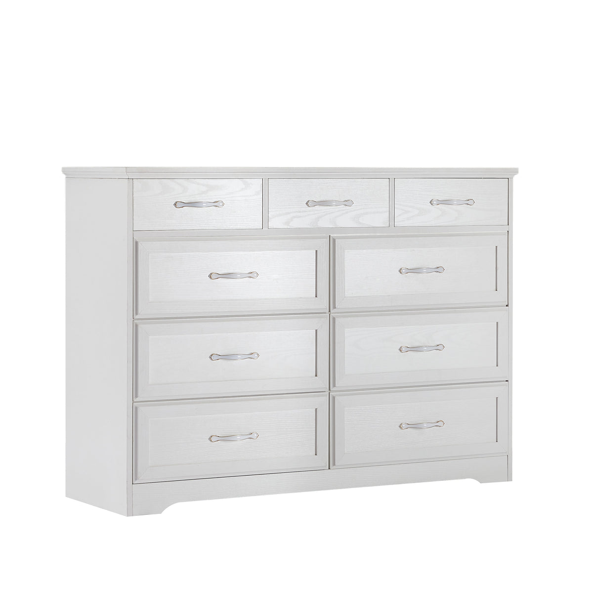 Bedroom dresser 9 drawer long dresser with antique handles wood chest of drawers for kids room 47.56''W x 15.75''D x 34.45''H