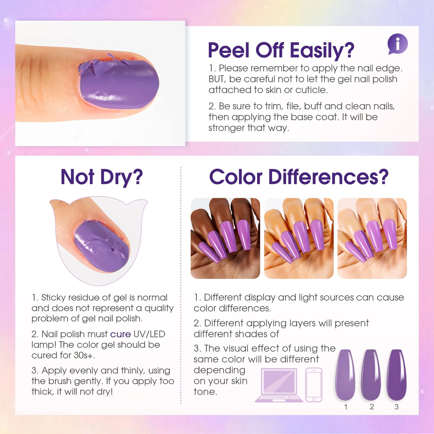 24PCS Gel Nail Polish Set with Base