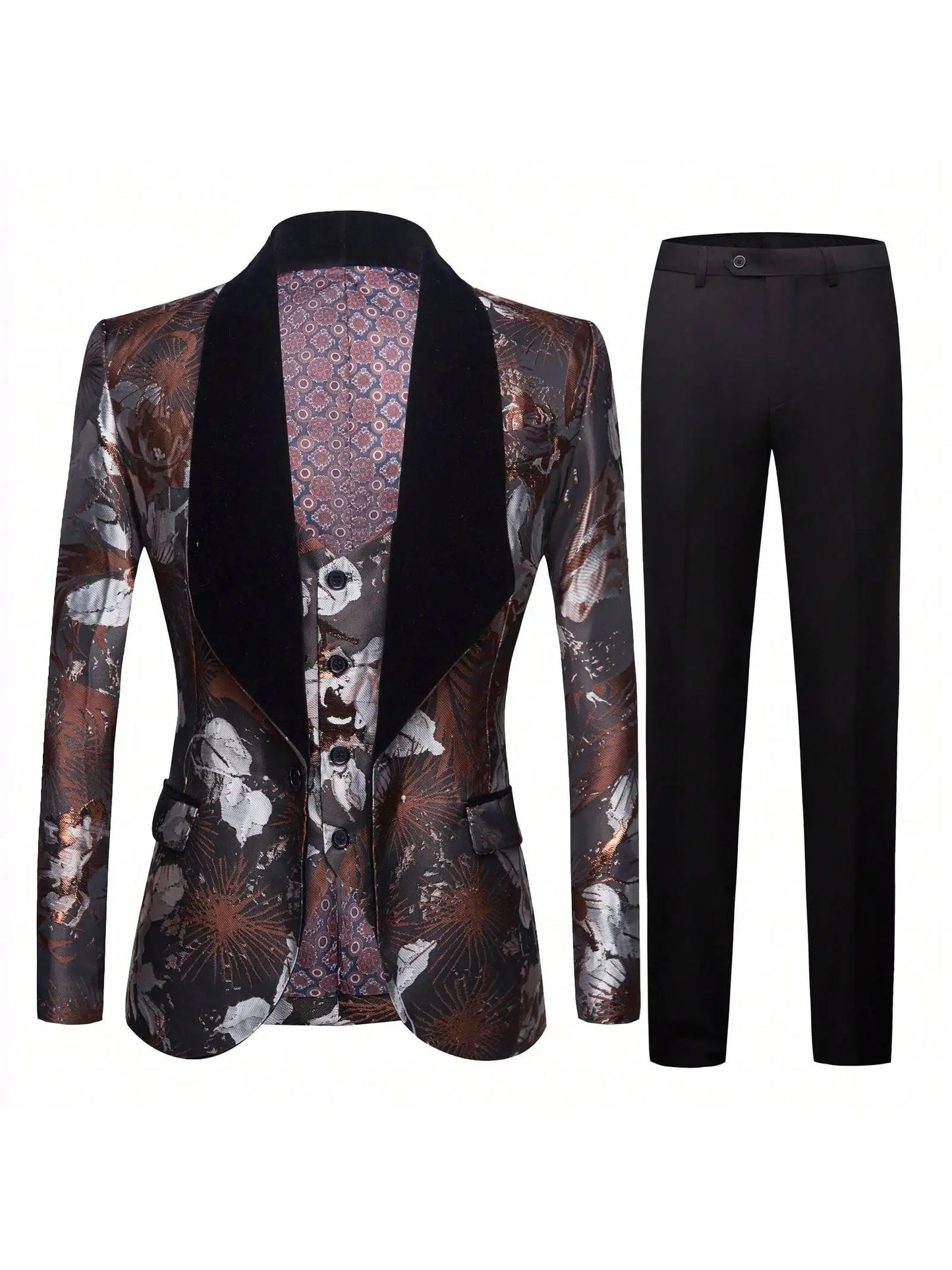Men’s Suits Slim Fit 3 Piece One Button Tuxedo