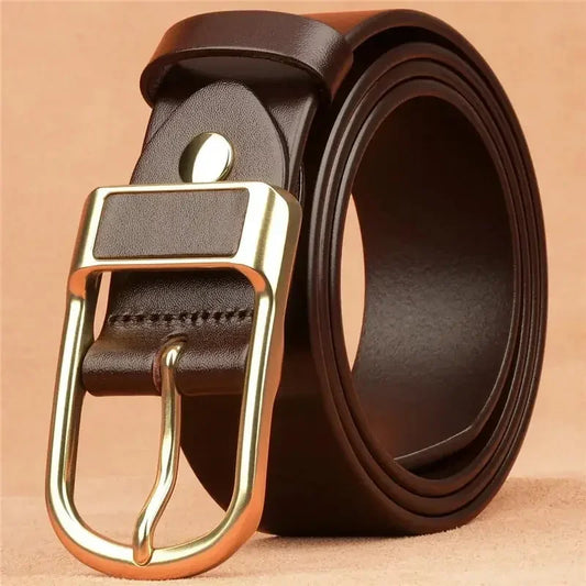 Genuine Leather For Men's High Quality Buckle Belt