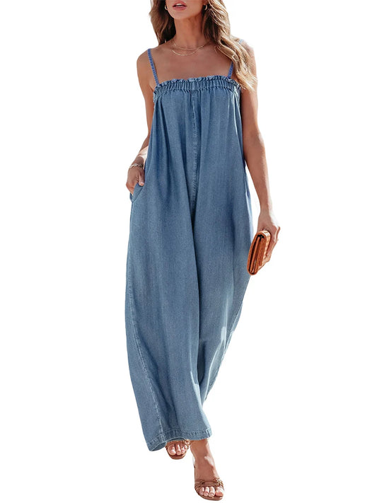 Women’s Denim Long Jumpsuit