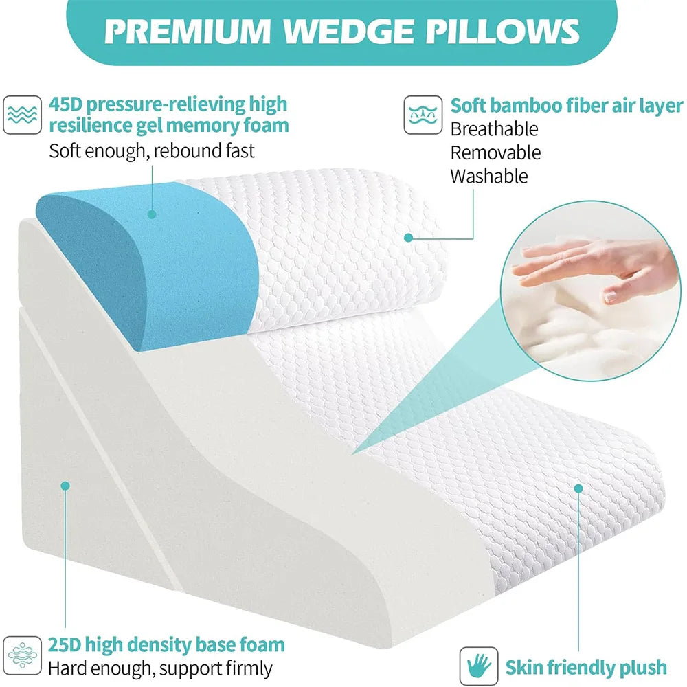 3PCS Bed Wedge Pillow for Sleeping