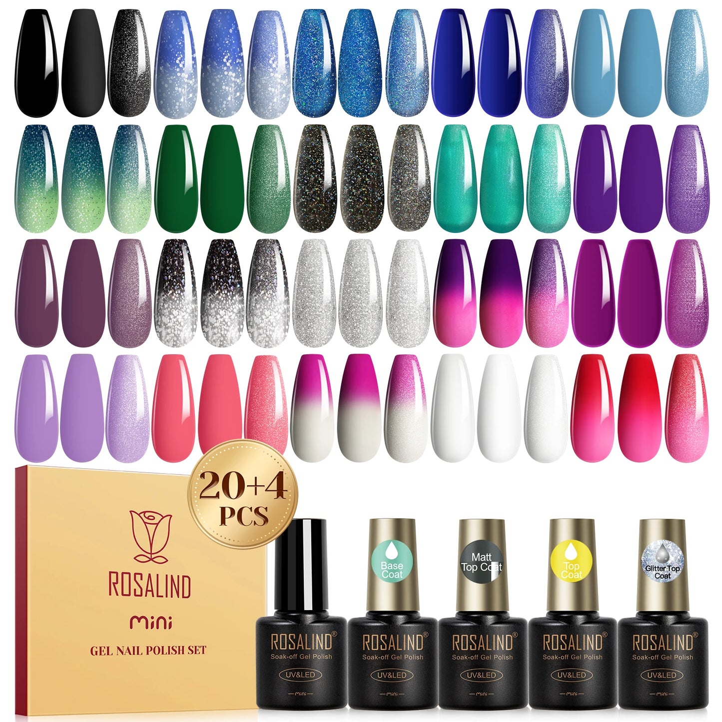 24PCS Gel Nail Polish Set with Base