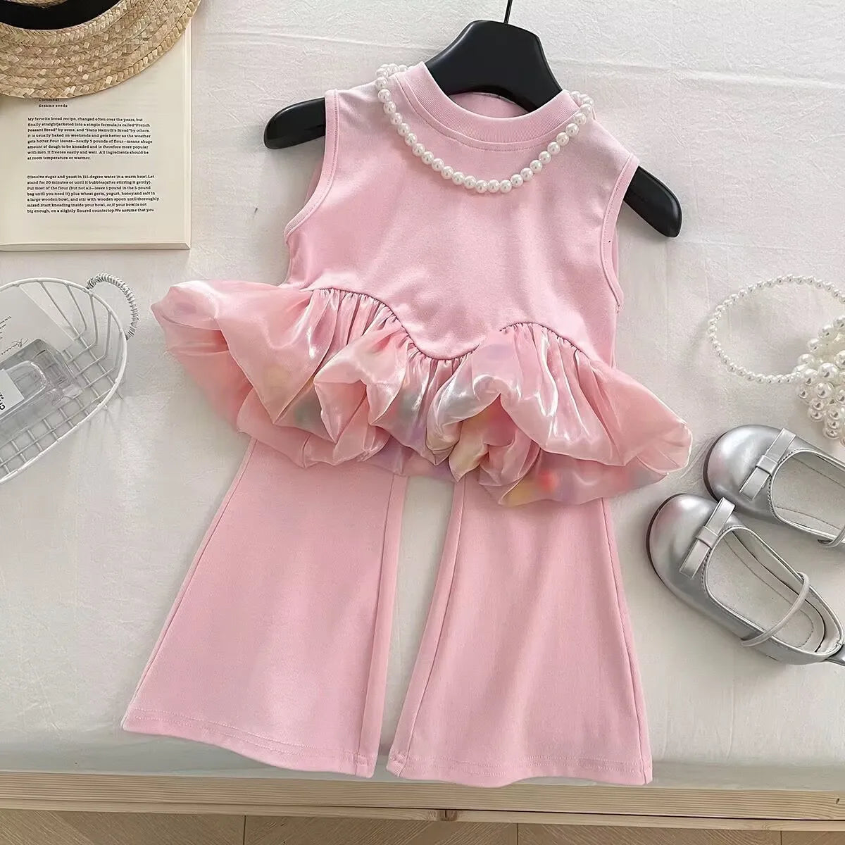 Children's Clothing Sets Sleeveless Vest Top + Flared Pants