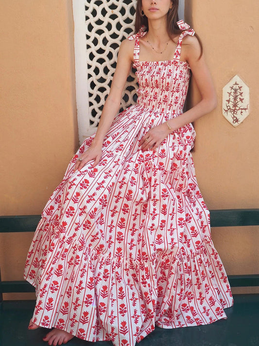Women s Sleeveless Floral Print A-Line Dress