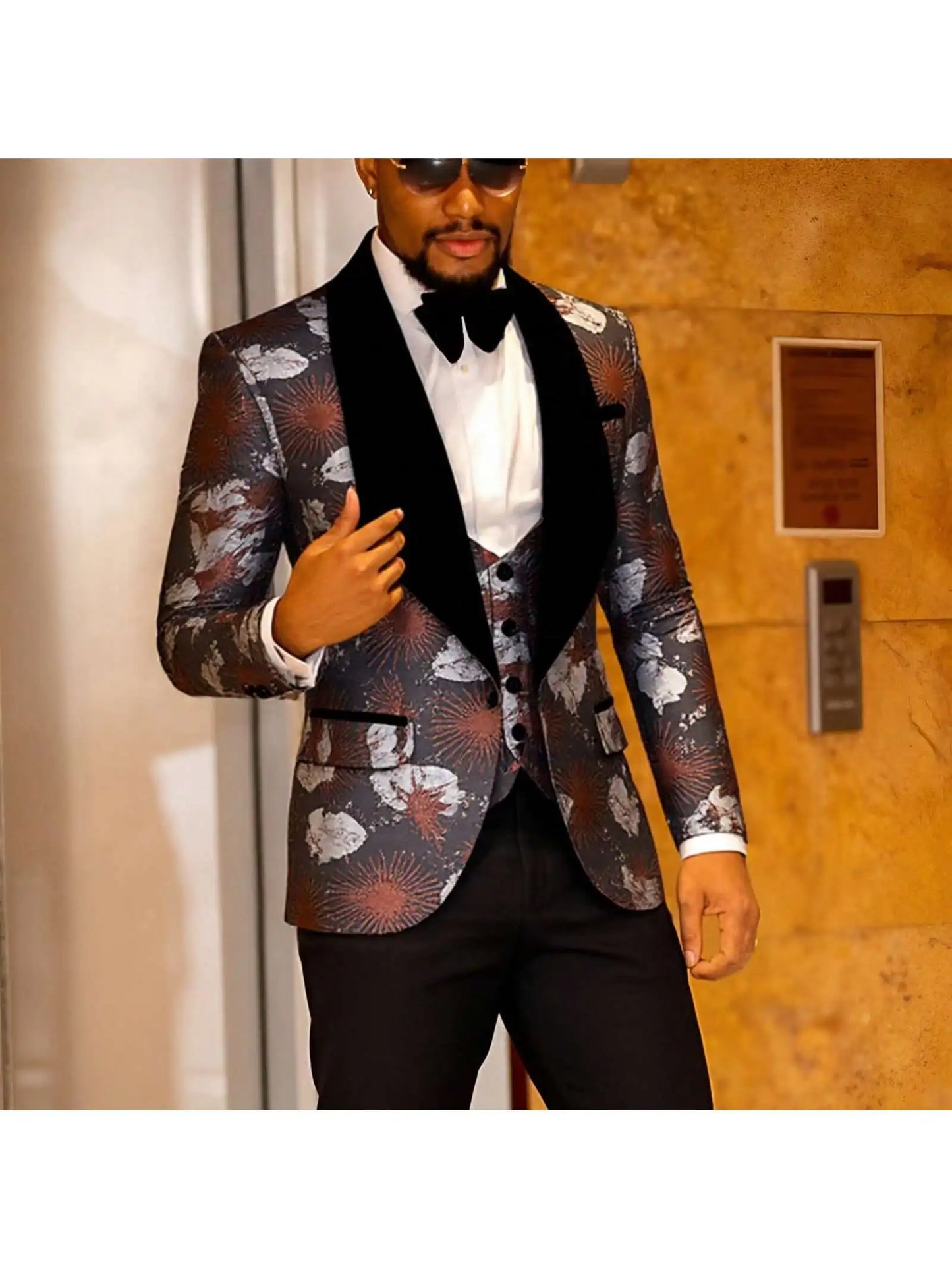 Men’s Suits Slim Fit 3 Piece One Button Tuxedo