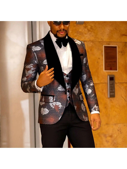 Men’s Suits Slim Fit 3 Piece One Button Tuxedo
