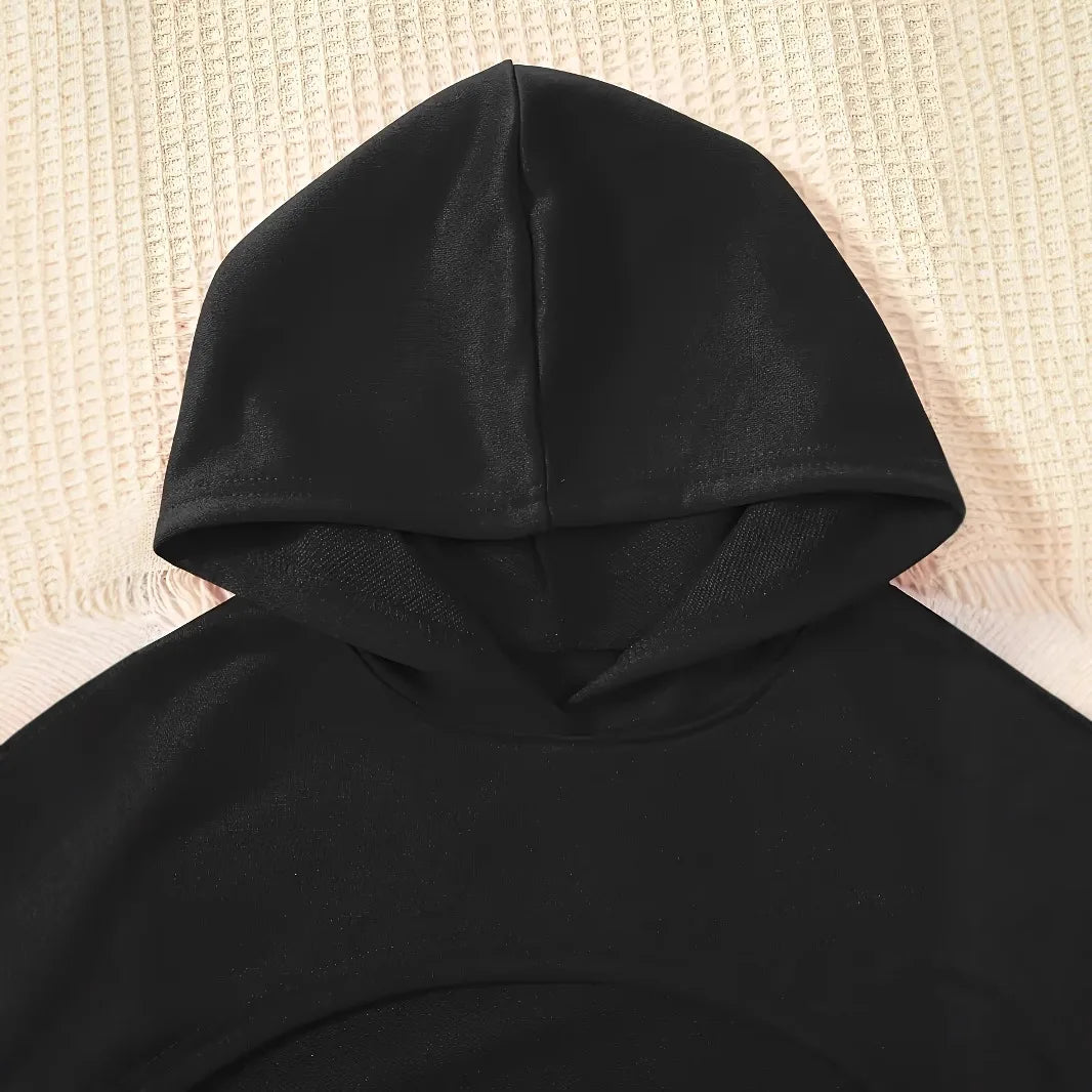 Girls clothes sweatshirt hooded crop top and bottom set