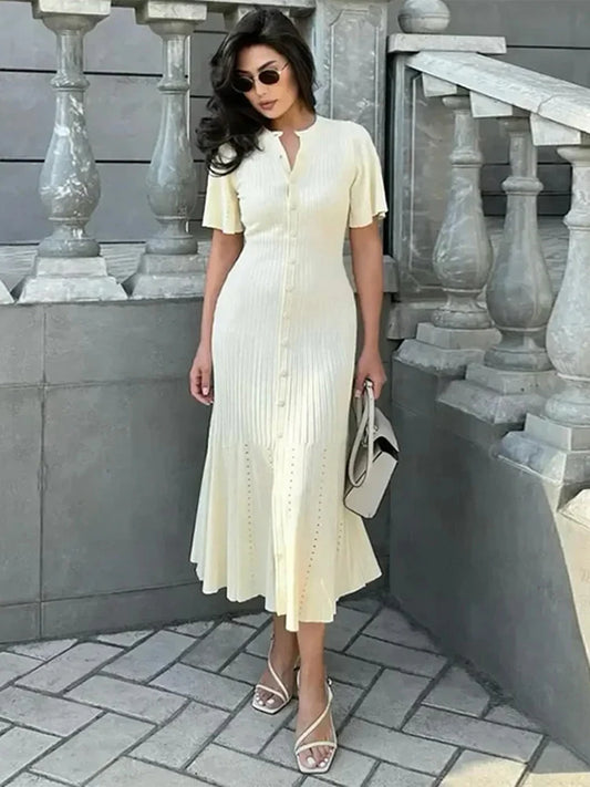 Knit Solid Women's Dress