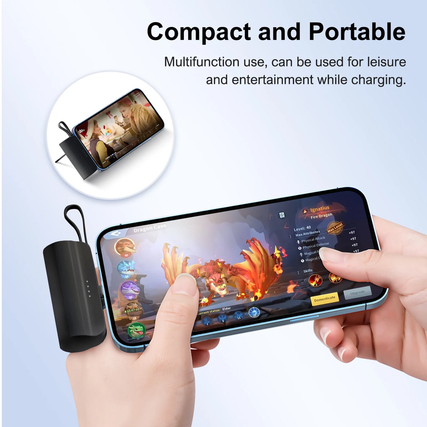 Mini Power Bank Portable 4500mAh For IPhone16/ 15/15 plus/15 pro/15 pro Max/Android