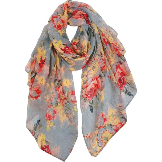 Lightweight Flowers Print Women Scarf
