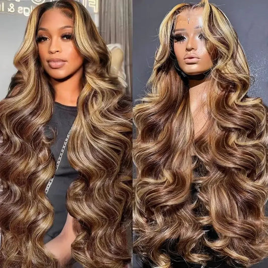 Highlight Colored Body Wave Wig Human Hair Wig