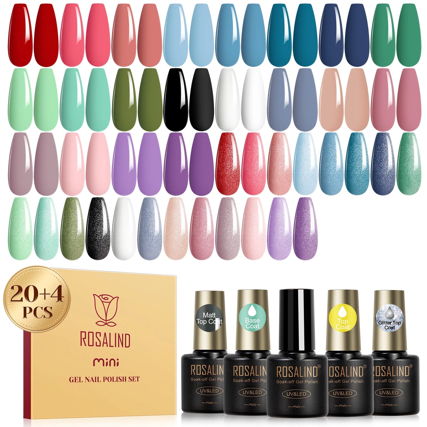 24PCS Gel Nail Polish Set with Base