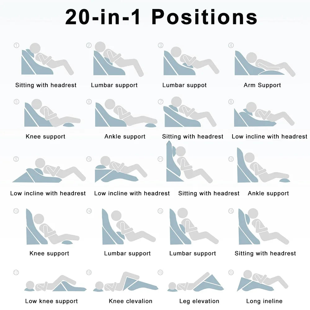 3PCS Bed Wedge Pillow for Sleeping