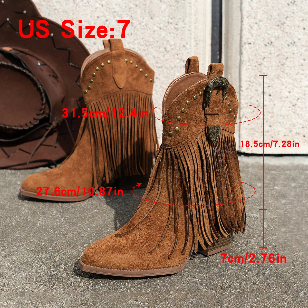 Women's fashion Tassel cowboy boots music