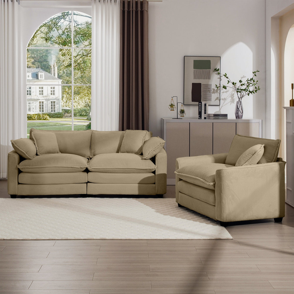 Modern Living Room Sofa Two-Piece Set