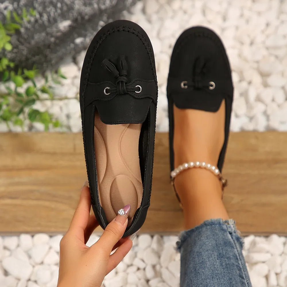 Spring new women's shoes one foot casual leather shoes for women